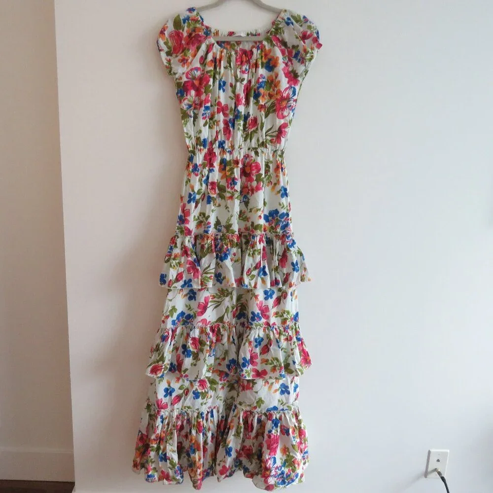 EYWASOULS MALIBU Inka Tiered Floral Maxi Dress Bohemian Summer - Size XS / S - Picture 3 of 16